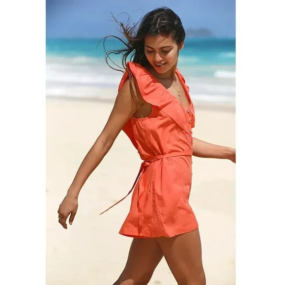 Free People Endless Summer Darling Romper Dress Cotton Solid Playsuit S Free People Endless Summer Darling Romper Dress Cotton Solid Playsuit S